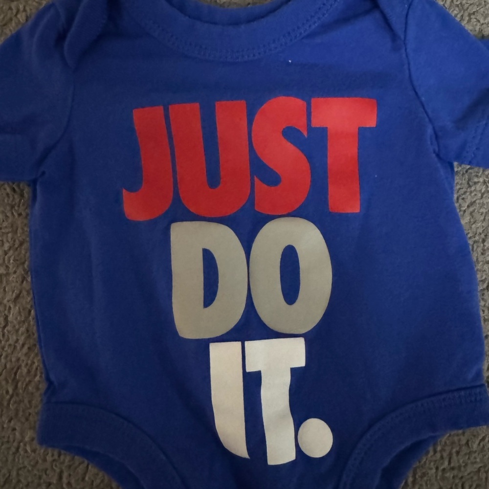 Nike Blue Just Do It Onesie